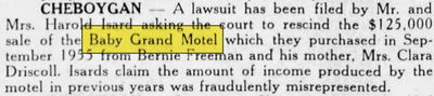 Baby Grand Motel - 29 Dec 1956 Lawsuit Filed
